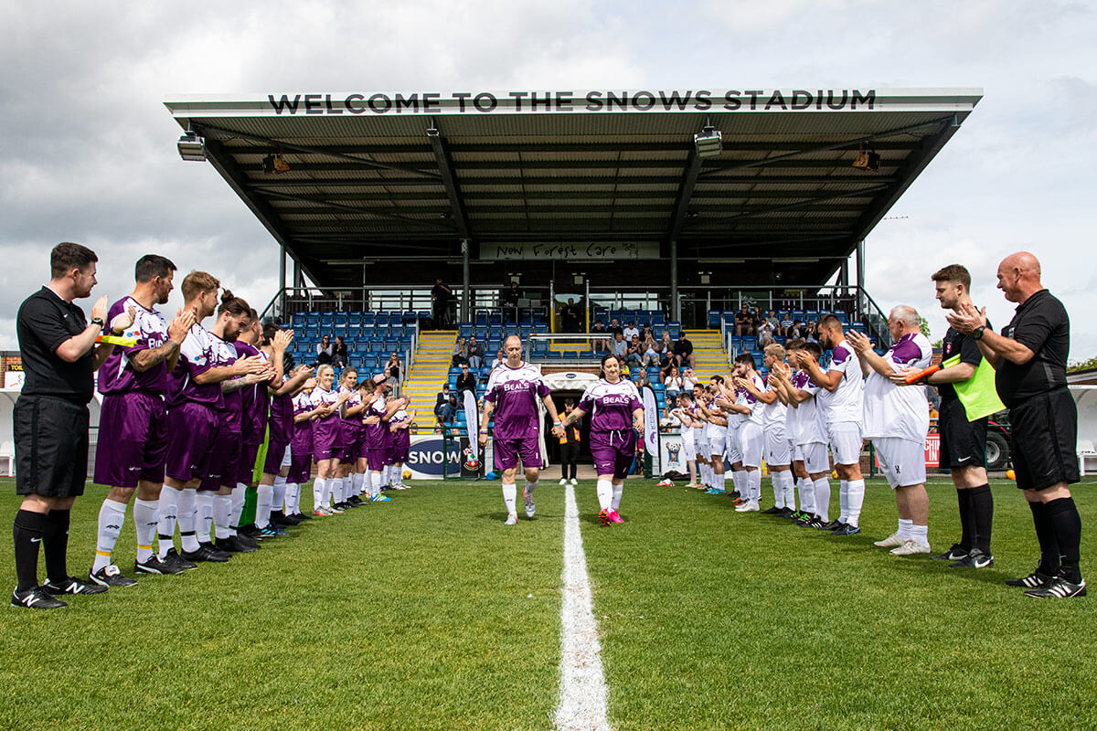 Ian Hendy and Alice Hendy-2_Guard of Honour_Joshs Game_Ripple Charity Football Match_Sat21May22.jpg