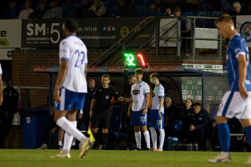 Dylan Andrews coming on at Eastleigh.jpg