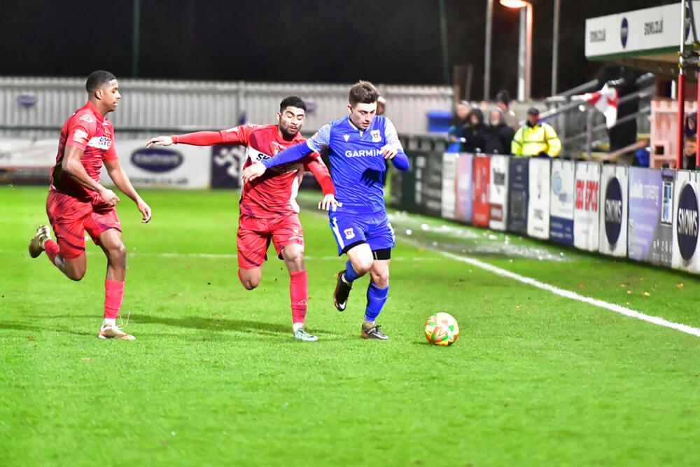 032 Totton Ethan Taylor on the ball during the AFC Totton vs Hayes & Yeading Southern Premier Match on 19-12-2023 .jpg